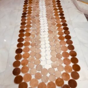 سجادة جلد طبيعي بيضاوي بني - سعر المتر 1400ج (AMR-1400-026)